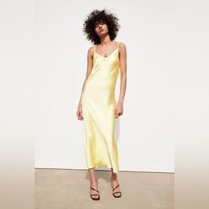 Zara Yellow Slip Dress